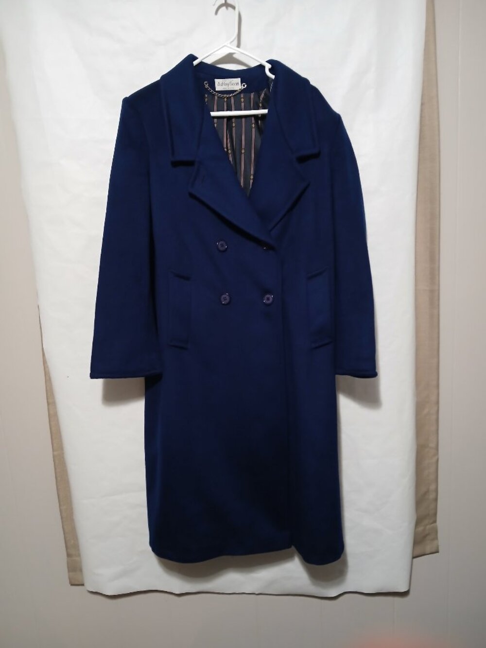 Vintage Ashley Scott Petite Wool Women's Size Med 100% Pure Wool Trench Coat USA